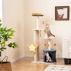 50 H Sisal-Covered Cat Tree with Grab Post and Board for Scratching & Play - Product Image 1
