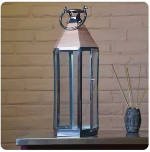 Elegant Tabletop Stainless Steel <b>Lantern</b> For Dining Decor Creating Refined Atmosphere For Events & Weddings - Product Image 6