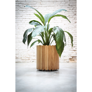 Jardinière en bois de chêne massif faite à la main, pot de fleurs décoratif moderne pour intérieur, design vintage, support pour plantes à prix raisonnable - Product Image 1