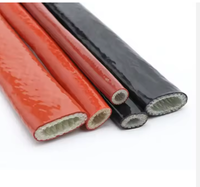 Tube en fibre de verre enduit de silicone résistant à la chaleur de qualité supérieure 30-55 mm, tuyau haute résistance à la température, gaine ignifuge