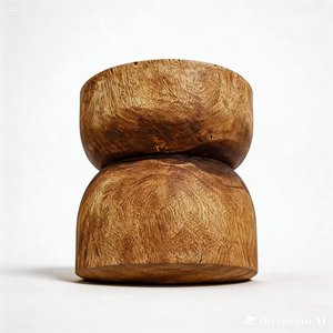 Offre Spéciale : Table d'Appoint, Chaise, Pouf et Tabourets en Bois Suar, de Style Moderne et Antique, de Petite et Moyenne Taille, avec Piétement Tambour, pour Salon, Chambre, Salle de Bain et Terrasse - Product Image 5