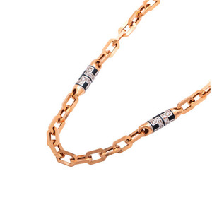 Chaîne pour homme en or rose 18 carats, 15,060 g, taille standard, collier en or véritable pour homme, élégant, maillons solides, bijoux fins, classique, luxe - Product Image 1