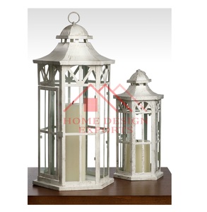 Farol de metal blanco estilo marroquí para velas de té, ideal para centros de mesa y decoración exterior. - Product Image 3