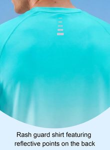 Chemise de bain pour homme à manches longues, coupe ajustée, imprimé bleu, séchage rapide, polyester, haute qualité, légère - Product Image 4