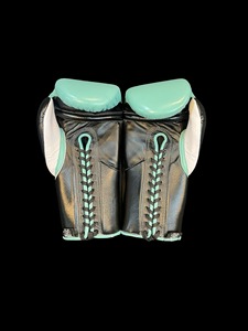 Gants de boxe professionnels en cuir de vachette véritable bleu métallisé, vente en gros, No Boxing No Life - Product Image 4