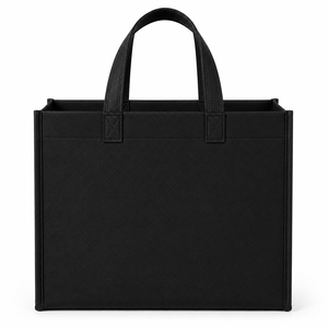 Sac de courses noir non tissé réutilisable pour l'emballage promotionnel de détail et la vente en gros - Product Image 3