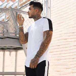 T-shirt Homme Col Rond en Coton Tissé Respirant à Manches Courtes Coupe Slim Style Hip Hop Streetwear Fitness - Product Image 5