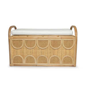 Joyful Rattan Toy <b>Storage</b> <b>Bench</b> Woven <b>Storage</b> <b>Bench</b> Decorative Seating <b>Bench</b> Multi Function <b>Bench</b> For Kids Room Organization - Product Image 2