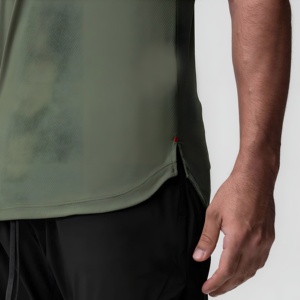 เสื้อยืดกีฬาผู้ชาย ระบายอากาศ แห้งเร็ว เหมาะสำหรับออกกำลังกาย ฟิตเนส เทรนนิ่ง เสื้อยืดลำลอง แขนสั้น ชุดกีฬา รับสกรีนโลโก้ ขายส่ง - Product Image 3