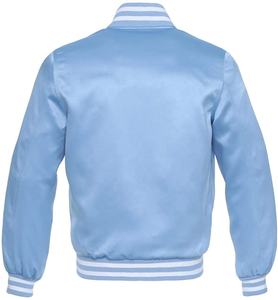 Chaqueta universitaria de poliéster personalizada al por mayor, traje informal de invierno de satén con cuello levantado y patrón de retazos - Product Image 4