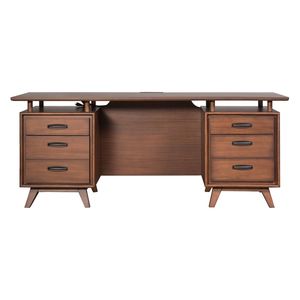 Meuble TV classique moderne en teck avec rangement - Product Image 1