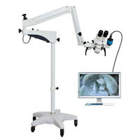 Wall Type Dental Surgical Operating Binocular Microscope 2K Camera Resolution LCD Display Manual Focus LED Illumination IP53