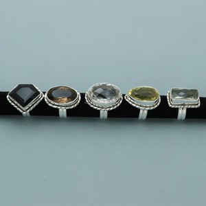 แหวนแต่งงานทางศาสนาของผู้ชาย925เงินแท้คริสตัลพลอยอัญมณีธรรมชาติทำด้วยมือ - Product Image 3