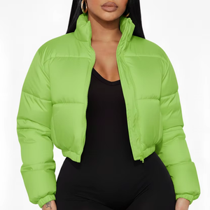 Chaqueta Acolchada para Mujer, Cómoda, Cálida, Estilizada, de Cintura Alta, Abrigo de Invierno Moderno con Relleno de Algodón, Tejido Transpirable - Product Image 1