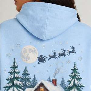 Sublimation <b>Christmas</b> Hoodie 100% Polyester Casual Style Personalized Holiday Pullover Custom Printed Snowman Design For <b>Women</b> - Product Image 4