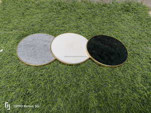 Hot Sale High Quality Luxury Eco-Friendly <b>Round</b> 4mm Thick Stone <b>Placemat</b> for Drinks Wedding Home From India - Product Image 5