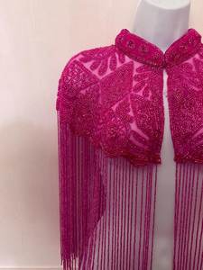 Applique de col à franges perlées dorées, broderie pour encolure, patch décoratif pour robe de mariée, robe de soirée et tenue de soirée - Product Image 6