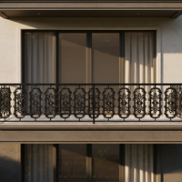 Rampe d'escalier et de balcon traditionnelle en fonte, décorative, fixée au sol, résistante à la rouille, pour appartement et villa, garantie à vie