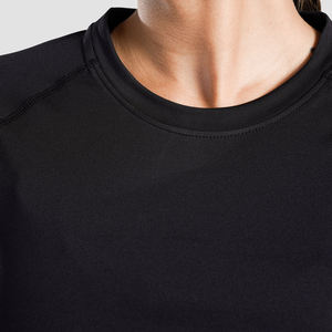 Camiseta de compresión para mujer de talla grande 2026 al por mayor ODM, camiseta deportiva personalizada con parches, logo de encaje, de secado rápido y transpirable - Product Image 5