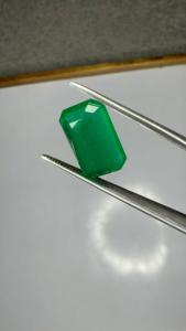 Émeraude naturelle du Zambie, pierre précieuse brute, taille octogonale, pierre verte 6,41 carats 9,10x14,20 mm pour bagues, pendentifs, bijoux - Product Image 3