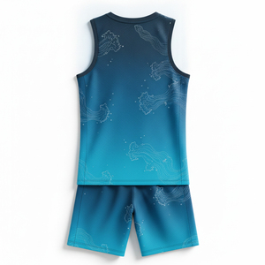 Tenue de basket-ball personnalisée en sublimation, tissu mesh respirant, prix bas, kit de maillot de basket sublimé - Product Image 3