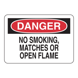 Danger No Smoking Matches or <b>Open</b> Flame <b>Sign</b> for Laboratories and Industrial Areas - Product Image 3