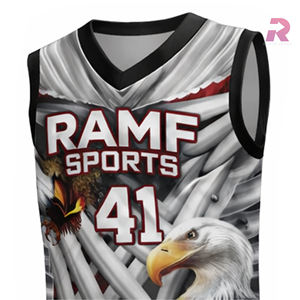 Maillots de basket-ball pour adultes, respirants, grandes tailles, personnalisables par sublimation, 100% polyester, pour équipes - Product Image 4