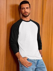 เสื้อเบสบอลผู้ชายลำลอง แขนยาว คอกลม ลายกราฟิก เสื้อยืดน้ำหนักเบา สไตล์วินเทจ - Product Image 3