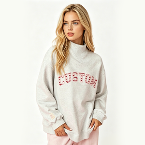 Sweat-shirt oversize à col montant et sequins pour adolescentes, style streetwear, collection automne 2026, coupe ample, pull à manches longues pour femme, hiver - Product Image 3