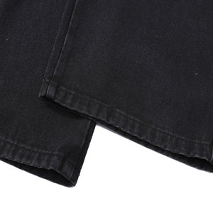 Pantalones Vaqueros Rectos de Primera Calidad en Negro Grisáceo con Lavado Vintage, 100% Algodón, Moda Casual, Corte Regular - Product Image 2
