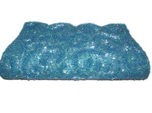 Beaded Clutch Bag Evening Party Sparkling Embellished Handbag in Blue Teal Purple <b>Red</b> Gold Colors - Product Image 2
