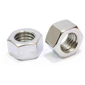 Tuerca hexagonal de acero inoxidable, zincada, fijación industrial, perfil redondo, rosca interna, tamaño estándar, componente de hardware duradero - Product Image 2