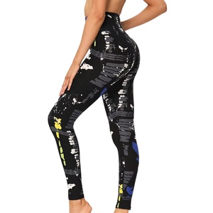 Leggings Deportivos de Cintura Alta para Mujer, Elásticos, con Estampado por Sublimación, Largos - Product Image 1