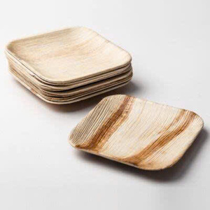 Assiettes jetables en feuilles de palmier carrées, modernes, écologiques, biodégradables, compostables, compatibles lave-vaisselle, pour utilisation à emporter - Product Image 4