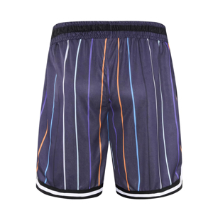 Men's Striped Basketball Shorts Moisture Wicking Quick Dry Drawstring Closure Summer Breathable Regular Fit Adult Polyester - Product Image 5