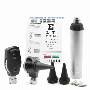 ROCKMED Otoscope et ophtalmoscope 2-en-1 en acier inoxydable avec prise EU et USA - Product Image 1