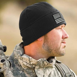 Tactical Beanie Hat American Flag Fleece Winter <b>Watch</b> Cap Style Warm Knit Skull Cap Durable Mens Beanies Outdoor - Product Image 3