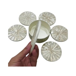 Elegant Shell Inlay <b>Drink</b> <b>Coasters</b> for Home Decor - Product Image 2