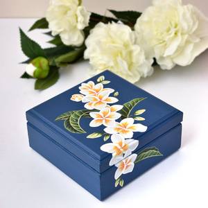 Artisan Hand Painted Wooden <b>Keepsake</b> <b>Box</b> Decorative Vintage Storage Case for Jewelry Gifts and Home Decor Customizable - Product Image 5