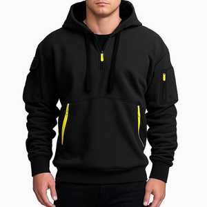Men's Half Zip Hoodie with Utility Pocket Heavyweight Cotton Fleece Streetwear Sweatshirt Custom OEM - Product Image 6