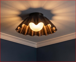 Handmade Flush Mount Ceiling Fixture | Mid Century <b>Globe</b> Ceiling <b>Light</b> - Product Image 3