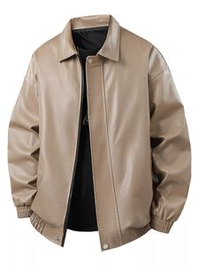 แจ็คเก็ตหนังผู้ชายแบบกันน้ำ คอตั้ง ผ้าแคนวาส เงางาม สีสันและโลโก้สั่งทำได้ คุณภาพสูง ขายส่ง OEM สำหรับฤดูหนาว - Product Image 3