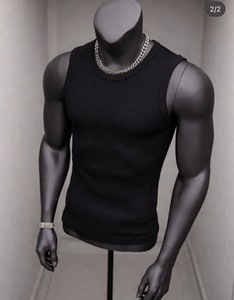 Camiseta sin mangas de algodón negra personalizada para hombre, camiseta de tirantes con estampado gráfico estilo urbano para hombre, fabricante OEM, chaleco de gimnasio de verano OEM - Product Image 1
