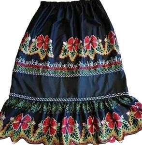 Falda Pohnpei bordada hasta el suelo con volantes florales informales para mujer, ropa Tribal polinesia de alta calidad, transpirable Natural - Product Image 4