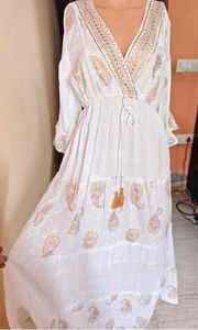 Robe longue élégante et fluide sans manches avec bretelles courtes ajustables et ourlet évasé, idéale pour les soirées, pour femme - Product Image 6