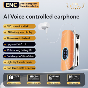 Écouteurs intra-auriculaires sans fil Bluetooth 6.0 à autonomie de 50 heures, avec fonction mains libres et suppression du bruit ENC, <span class=keywords><strong>pour</strong></span> téléphone portable - Vente Flash - Product Image 6