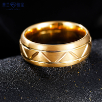 Vergoldeter Wolframcarbid-Ring mit Gebürsteter Schrägkante, Gravur und Komfortpassform, Herren-Ehering, Geschenk-Schmuck