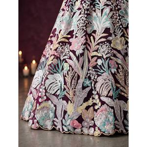 Women's Sequin <b>Net</b> Reception Lehenga Choli Set with Dupatta - Product Image 2