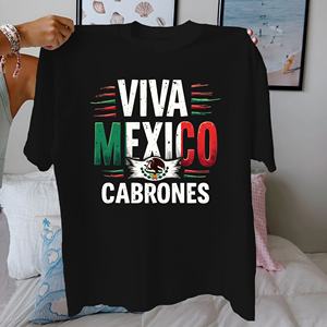 Bandera española Larga vida México puro algodón Mujer camiseta ajuste cómodo - Product Image 4