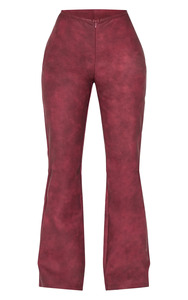 2026 Fashion Solid Hot Elegance Women's Bell Bottom Streetwear Loose Mid Waist <b>Summer</b> Waterproof Faux Leather Women Pencil <b>Pants</b> - Product Image 4